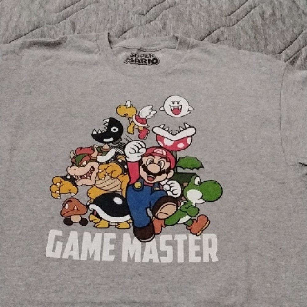 Nintendo Super Mario Gray Game Master Tee